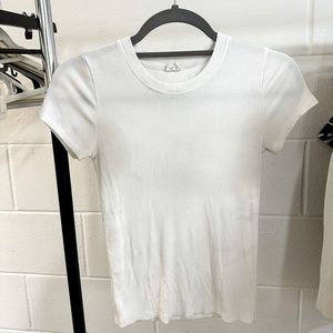 Wilfred Free waist length ribbed white shirt in x-small